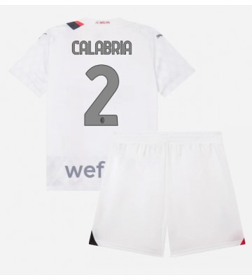 AC Milan Davide Calabria #2 Udebanesæt Børn 2023-24 Kort ærmer (+ korte bukser)
